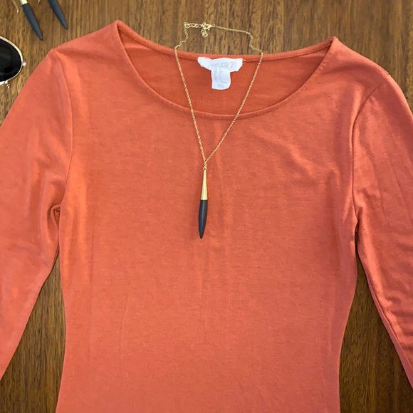 Forever 21 Coral Long Sleeve Mini Dress - Picture 2 of 6